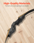 Lokšaušanas komplekts ar recurve loku un bultām, 152 cm koka izjaucamais loks labročiem ar ergonomisku rokturi, treniņiem, mērķšaušanai un medībām, iesācējiem un pieredzējušiem, 22,7 kg