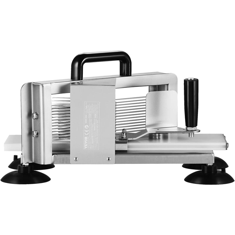 VEVOR manuālais tomātu griezējs, 6 mm + 9,5 mm + 4,5 mm, nerūsējošais tērauds, neslīdoša pamatne