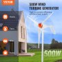 VEVOR 500W Vējaģenerators 12V, 3-lāpstiņu vēja turbīnas komplekts ar anemometru