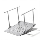 VEVOR alumīnija ratiņkrēsla rampa ar margām 1140 × 850 mm, līdz 199,6 kg, neslīdoša pārvietojama uzbrauktuve pakāpieniem, sliekšņiem un apmalēm