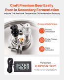 VEVOR nerūsējošā tērauda koniskais fermentācijas trauks, 30 l, mājas alus un vīna raudzēšanai, fermentācijas tvertne ar konisku dibenu, 3 regulējamām kājām, vāku, rokturi un termometru
