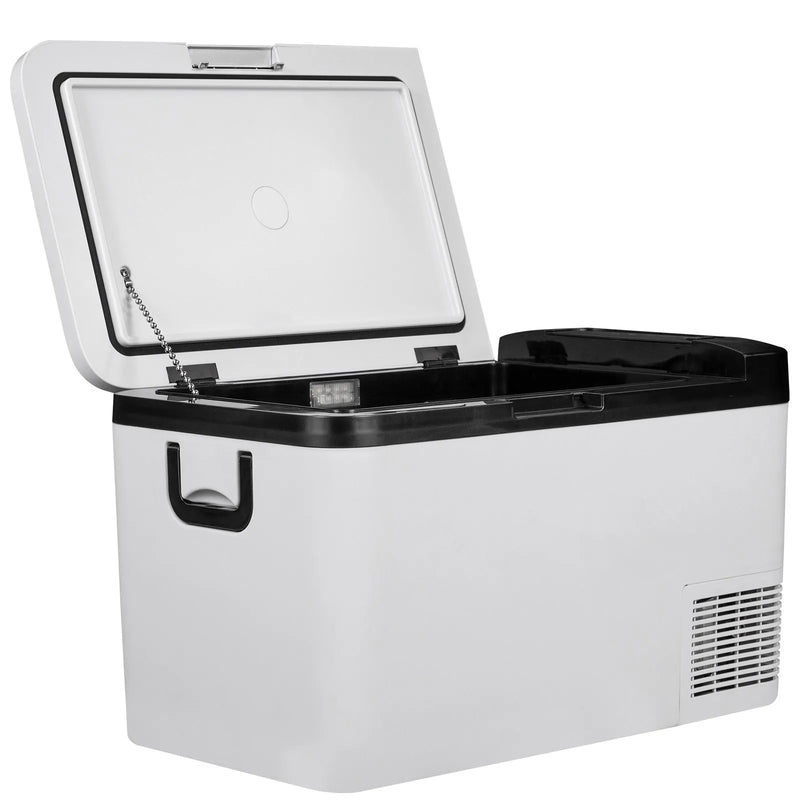 VEVOR 12 V auto ledusskapis-saldētava, 21 l, vienas zonas, ar lietotnes vadību un riteņiem, 12/24 V DC un 100–240 V AC, elektriskais kompresora dzesētājs automašīnām, kemperiem, laivām un lietošanai mājās