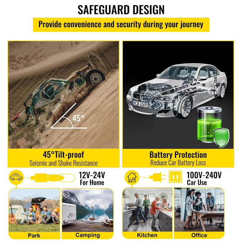 VEVOR 12 V auto ledusskapis-saldētava, 21 l, vienas zonas, ar lietotnes vadību un riteņiem, 12/24 V DC un 100–240 V AC, elektriskais kompresora dzesētājs automašīnām, kemperiem, laivām un lietošanai mājās