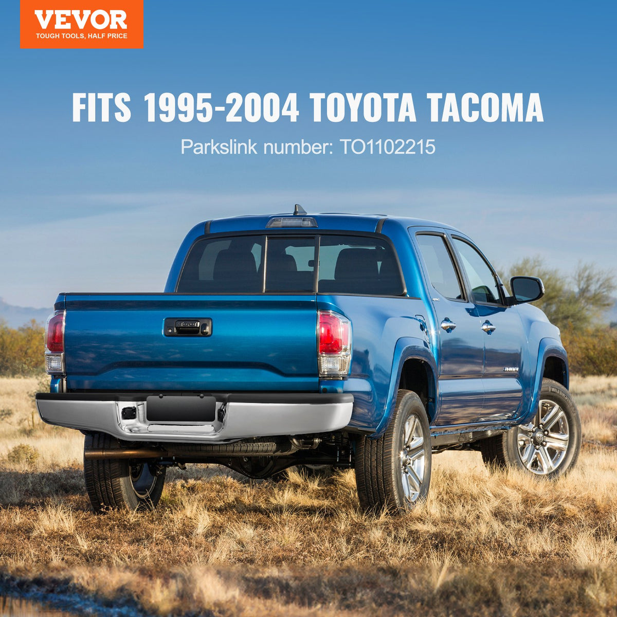 VEVOR Rear Step Bumper, Chrome Steel Bumper for Toyota Tacoma 1995-2004