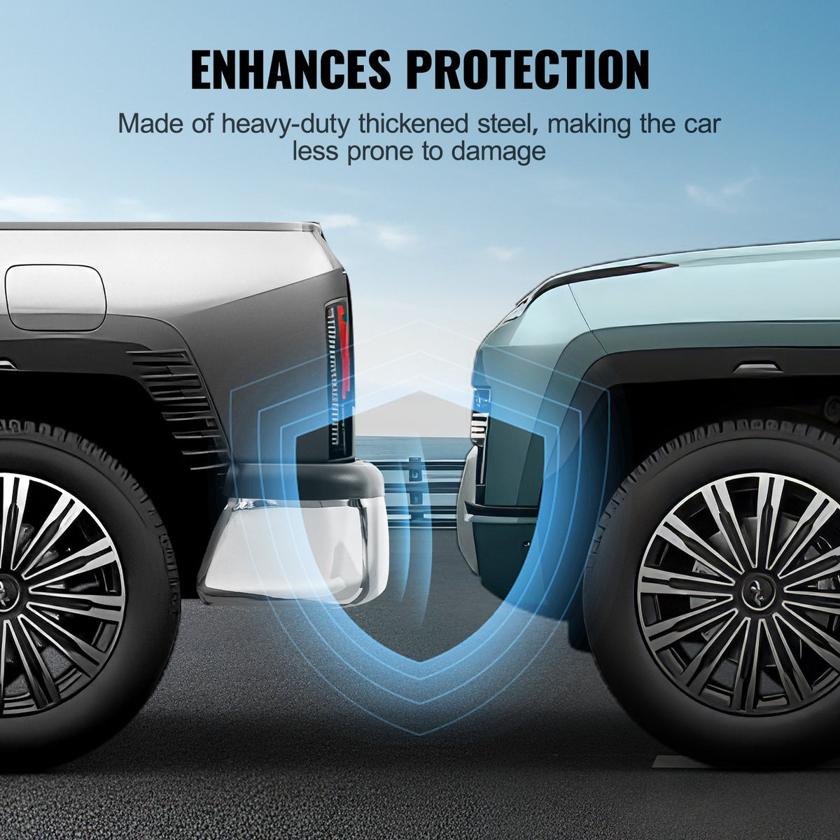VEVOR Rear Step Bumper, Chrome Steel Bumper for Toyota Tacoma 1995-2004