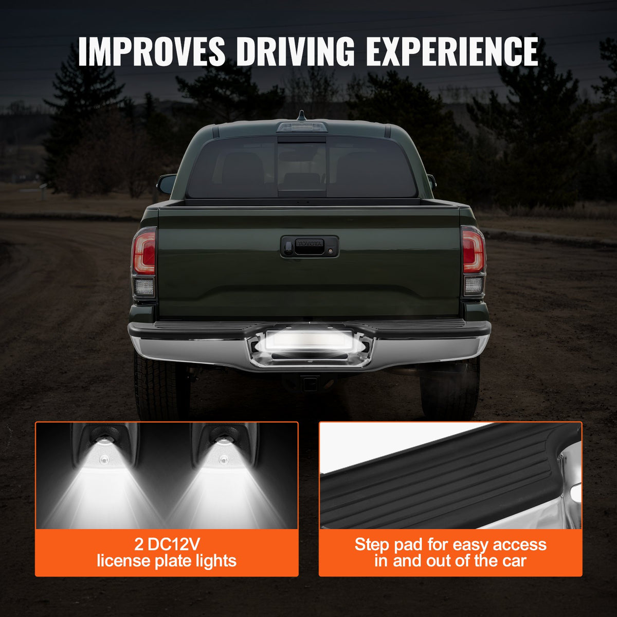 VEVOR Rear Step Bumper, Chrome Steel Bumper for Toyota Tacoma 1995-2004