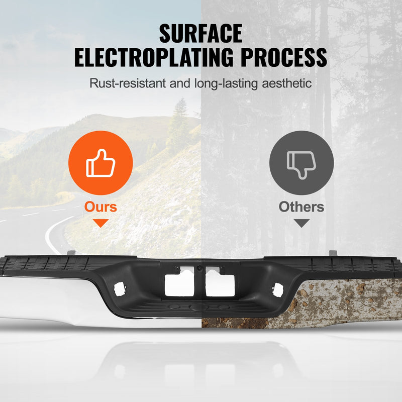 VEVOR Aizmugurējais soļu bamperis Hromēts tērauda bamperis 2007-2013 Toyota Tundra