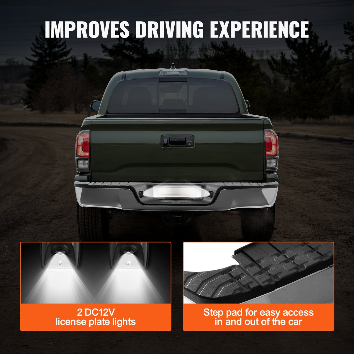 VEVOR Rear Step Bumper Chrome Steel Bumper 2007-2013 Toyota Tundra