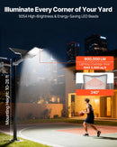 VEVOR 12 000 W saules ielas lampa āra apstākļiem, 900 000 lm, augstas jaudas LED prožektors autostāvvietām ar krēslas–rītausmas režīmu, dalītā tipa drošības apgaismojums ar RF tālvadību, IP65, piebraucamajam ceļam un pagalmam