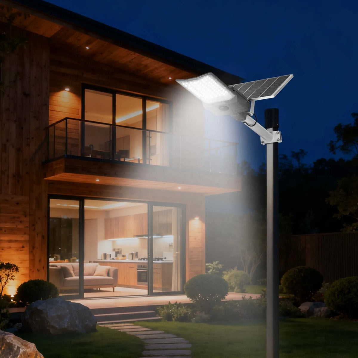 VEVOR 12 000 W Solar Street Light for Outdoor, 900 000 lm High-Power LED Floodlight for Car Parks with Dusk-to-Dawn Mode, Split-Type Security Lighting with RF Remote Control, IP65, for Driveway and Yard