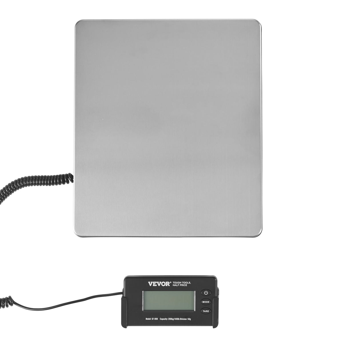 VEVOR Digital Postal Scale, 200 kg Capacity with 50 g Accuracy, AC/DC, LCD Display
