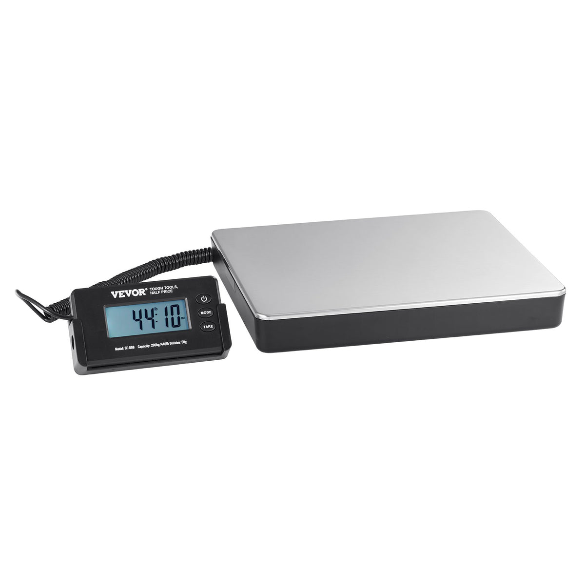 VEVOR Digital Postal Scale, 200 kg Capacity with 50 g Accuracy, AC/DC, LCD Display