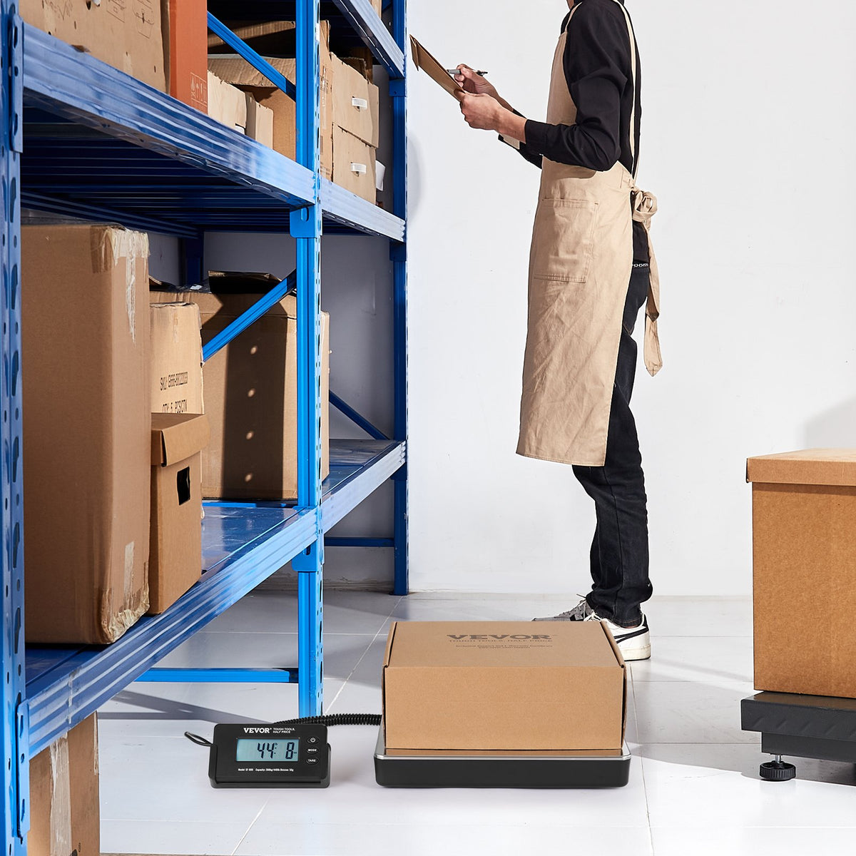 VEVOR Digital Postal Scale, 200 kg Capacity with 50 g Accuracy, AC/DC, LCD Display