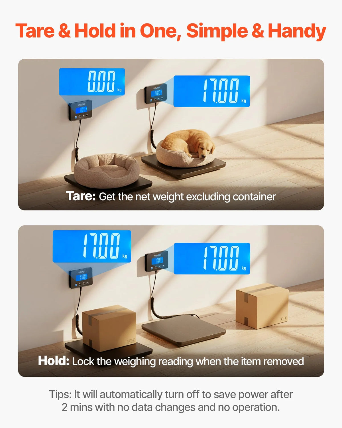VEVOR digitālie pasta svari ar 10 g / 100 g dubulto precizitāti, 200 kg komerciālie svari ar turēšanas (Hold) / taras (Tare) funkciju un LCD displeju, paredzēti sūtījumiem, pasta nosūtījumiem un bagāžai, komplektā baterija un uzlādes kabelis