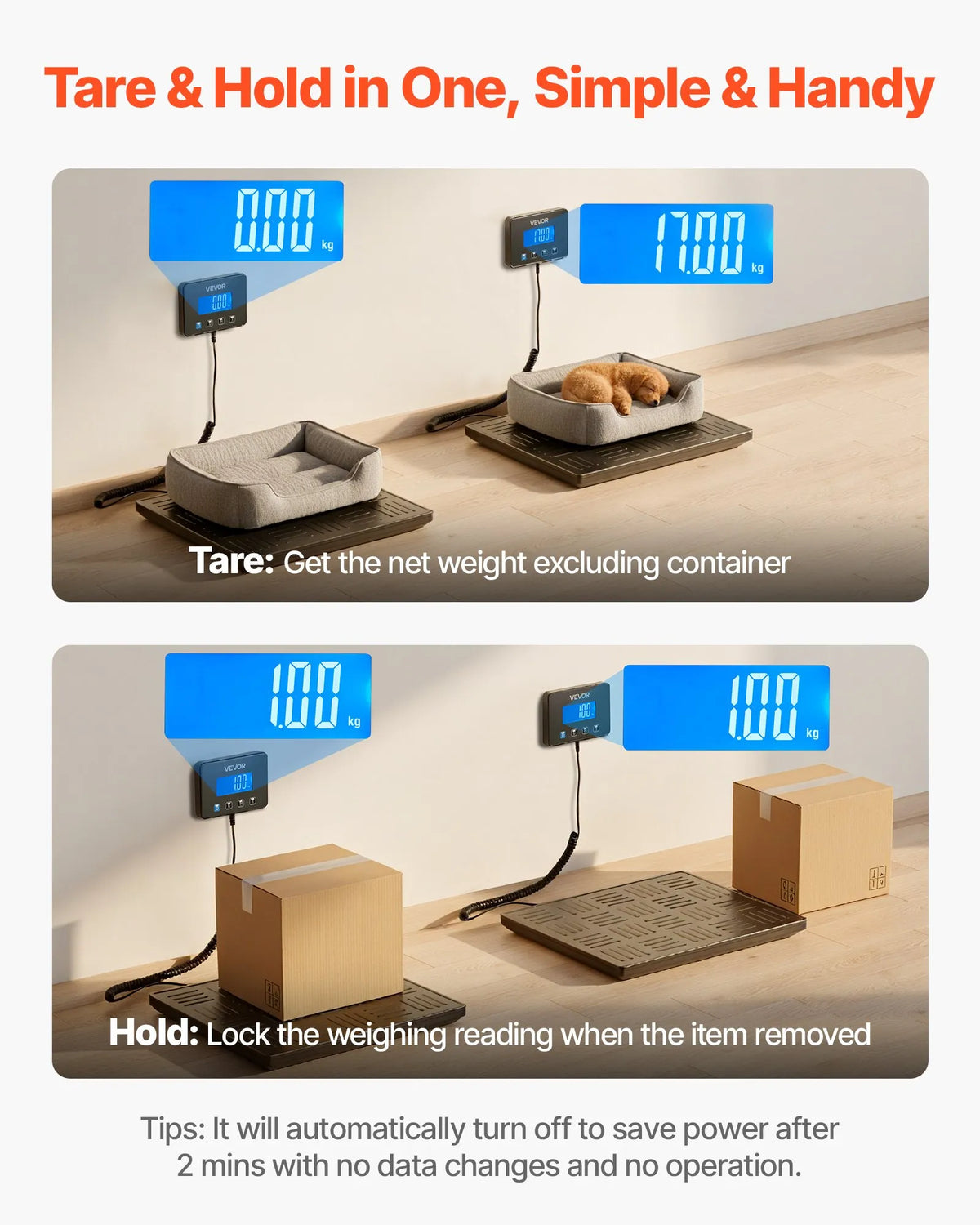 VEVOR digitālā pasta svari, dubultā precizitāte 20 g / 100 g, komerciālie svari līdz 300 kg ar Hold/Tare funkciju un LCD displeju, piemēroti sūtījumiem, pasta pakām un bagāžai, iekļauta baterija un uzlādes kabelis