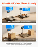 VEVOR digitālā pasta svari, dubultā precizitāte 20 g / 100 g, komerciālie svari līdz 300 kg ar Hold/Tare funkciju un LCD displeju, piemēroti sūtījumiem, pasta pakām un bagāžai, iekļauta baterija un uzlādes kabelis