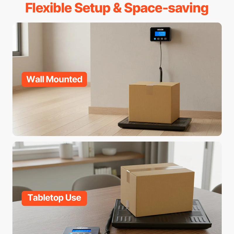 VEVOR digitālā pasta svari, dubultā precizitāte 20 g / 100 g, komerciālie svari līdz 300 kg ar Hold/Tare funkciju un LCD displeju, piemēroti sūtījumiem, pasta pakām un bagāžai, iekļauta baterija un uzlādes kabelis