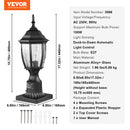 Āra lampas stabiņa gaismeklis ar Dusk-to-Dawn sensoru, 400 mm, staba vai pamatnes stiprinājums