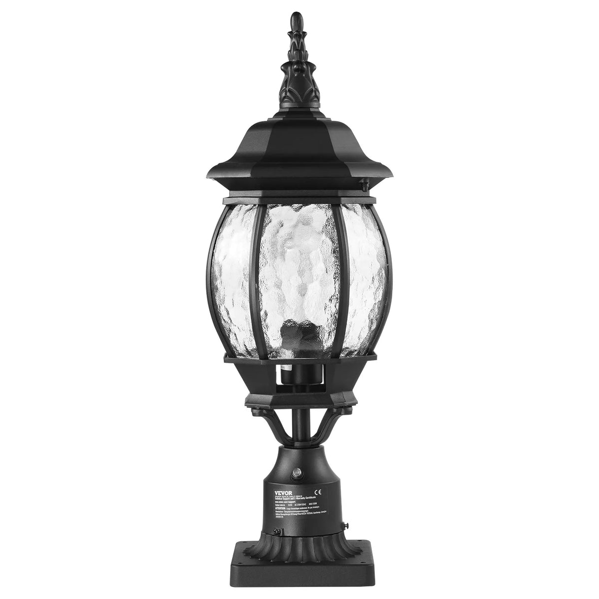 2 x Outdoor Lamps with Pole and Pedestal Mount, Automatic Light Control from Dusk to Dawn, 530 mm