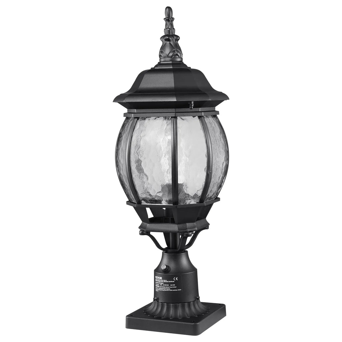 2 x Outdoor Lamps with Pole and Pedestal Mount, Automatic Light Control from Dusk to Dawn, 530 mm
