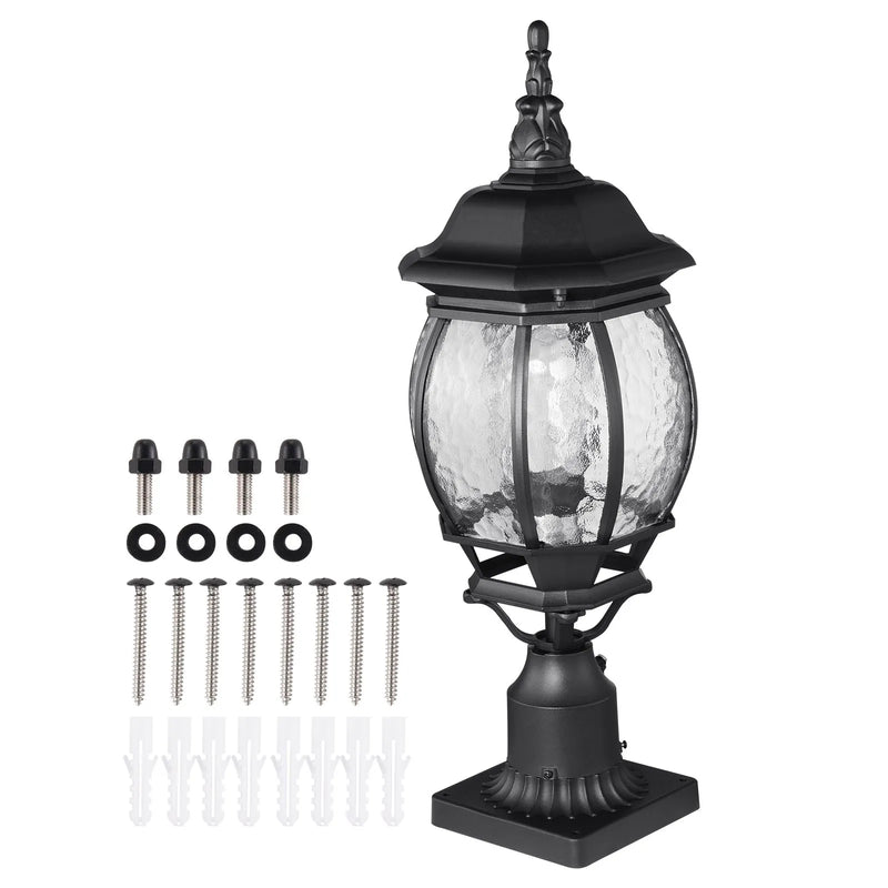 2 gab. Āra lampas ar stabu un pjedestāla stiprinājumu, automātiska gaismas kontrole no krēslas līdz rītausmai, 530 mm