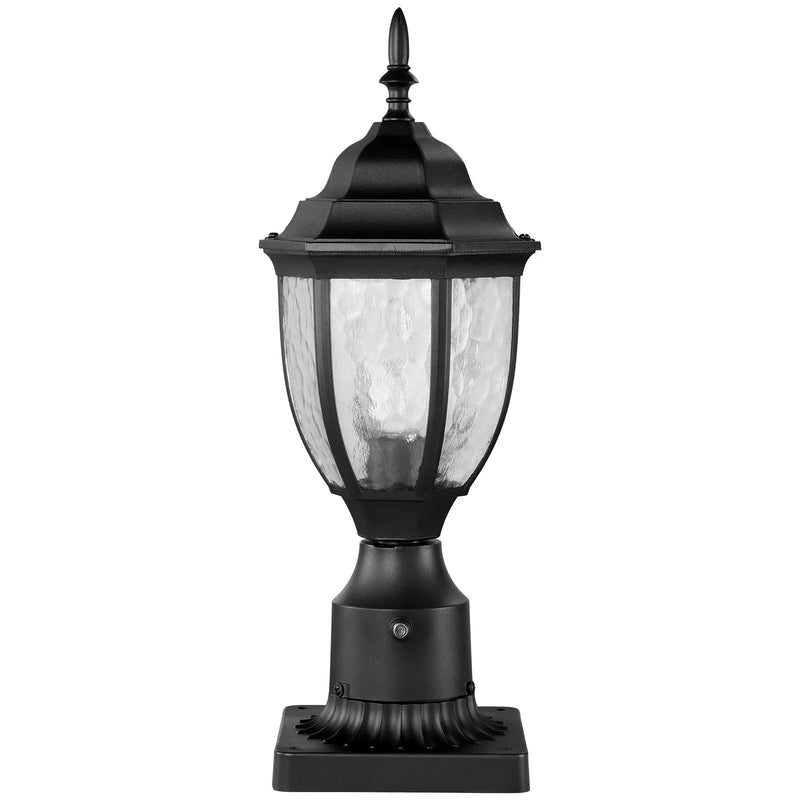 Āra laterna uz staba, 2 gab., ar krēslas/rītausmas sensoru, 390 mm stabs, montāža uz pjedestāla