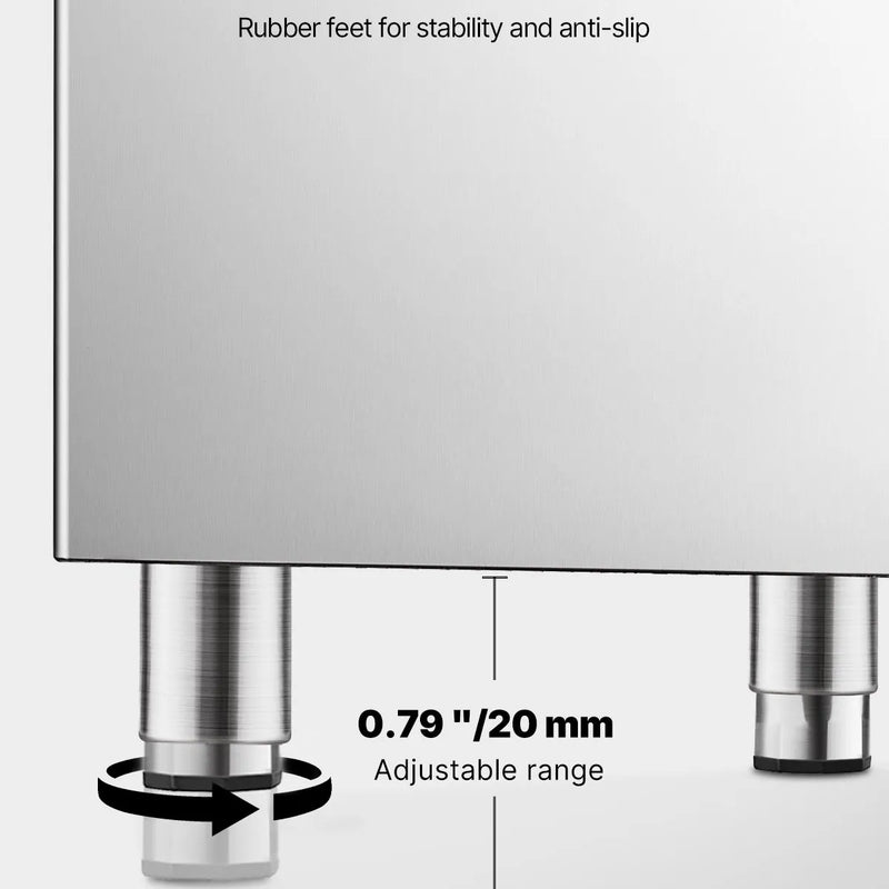 Komerciālais ledus uzglabāšanas konteiners, 136 kg ietilpība, ar regulējamām neslīdošām gumijas kājām, piemērots restorāniem, viesnīcām un dzērienu tirdzniecības vietām