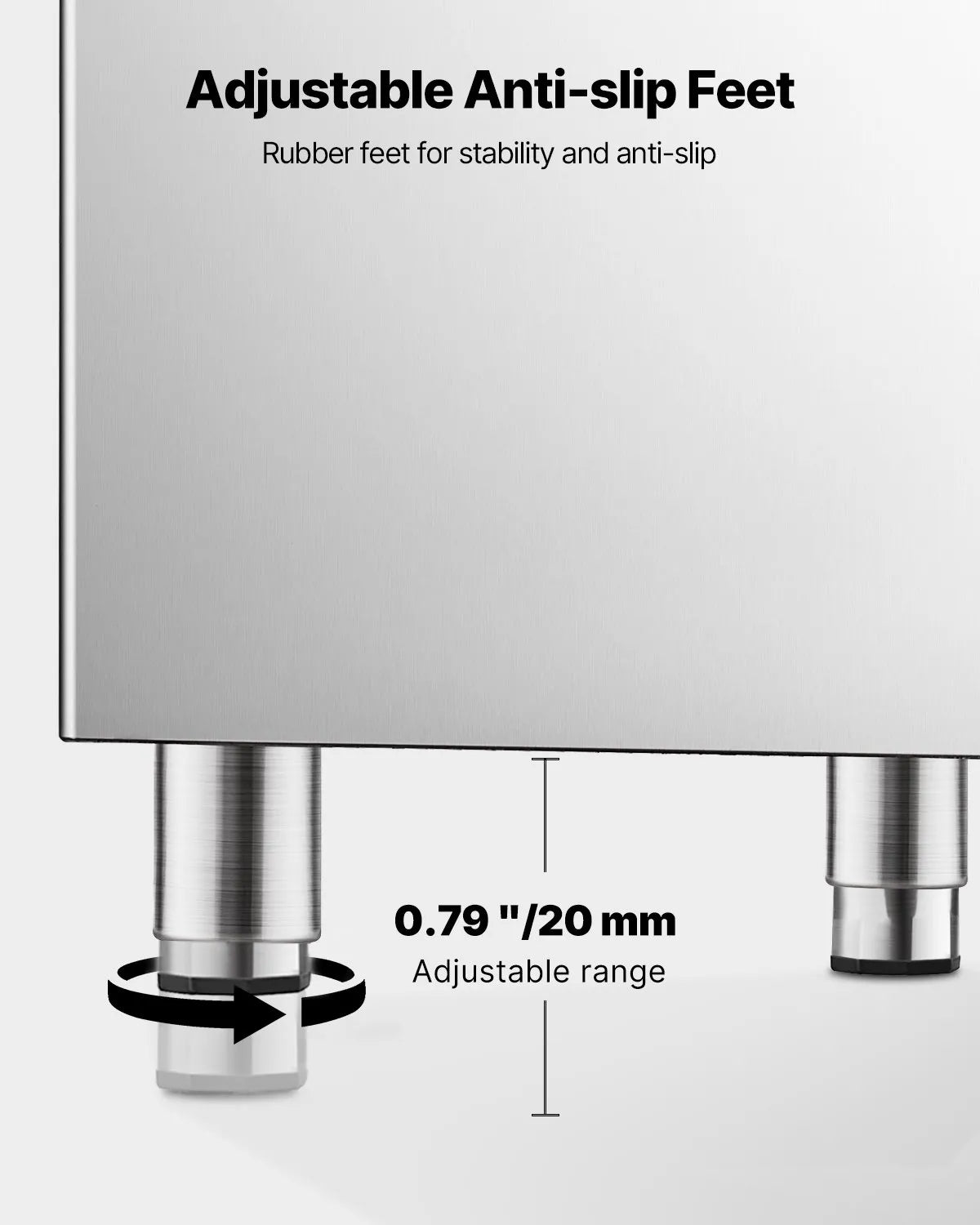 VEVOR Commercial Ice Storage Bin 136 kg with Adjustable Non-Slip Feet