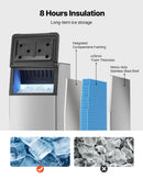 Komerciālais ledus uzglabāšanas konteiners, 136 kg ietilpība, ar regulējamām neslīdošām gumijas kājām, piemērots restorāniem, viesnīcām un dzērienu tirdzniecības vietām