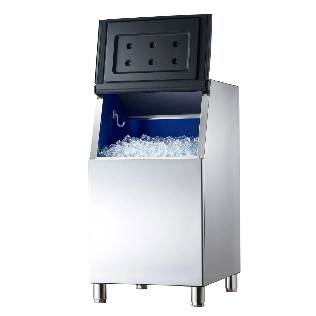 VEVOR ledus uzglabāšanas tvertne 113 kg ietilpība, nerūsējošā tērauda ledus konteiners ar filtru un regulējamām pretslīdes gumijas kājām, piemērota restorāniem, viesnīcām un dzērienu tirdzniecībai - ZEMLETES.LV