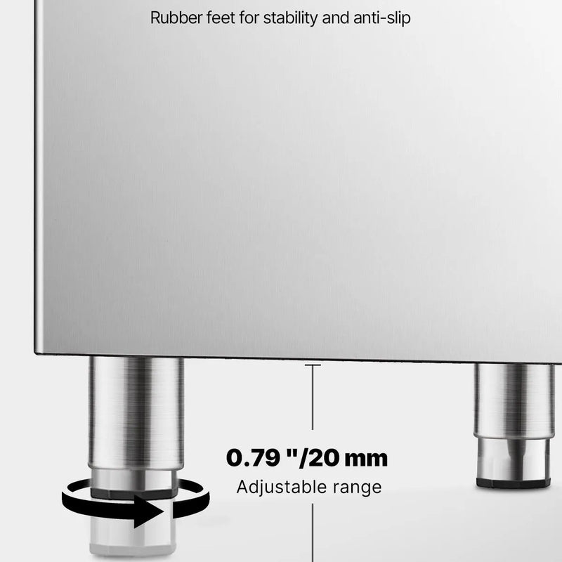 VEVOR ledus uzglabāšanas tvertne 113 kg ietilpība, nerūsējošā tērauda ledus konteiners ar filtru un regulējamām pretslīdes gumijas kājām, piemērota restorāniem, viesnīcām un dzērienu tirdzniecībai - ZEMLETES.LV