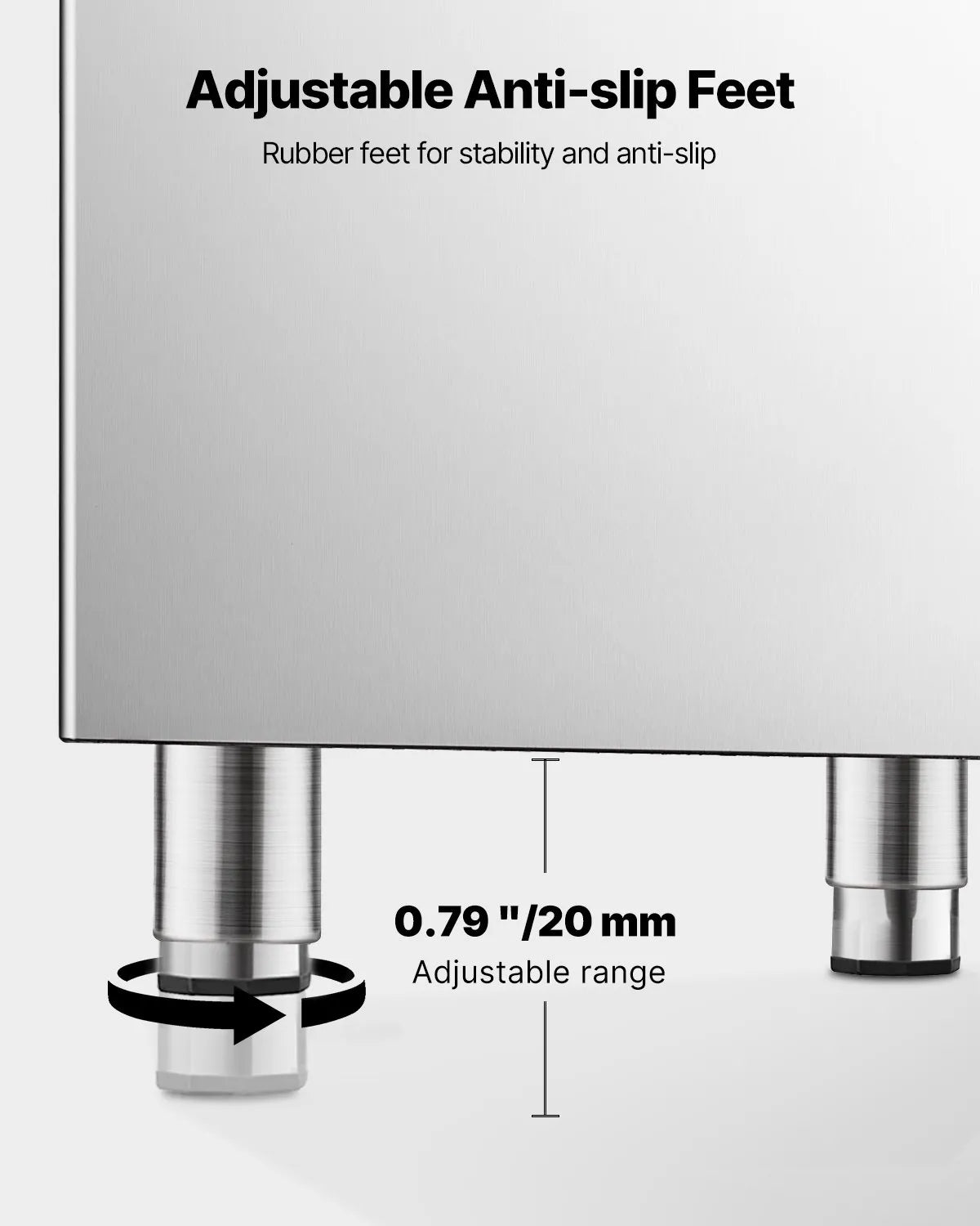 VEVOR ledus uzglabāšanas tvertne 113 kg ietilpība, nerūsējošā tērauda ledus konteiners ar filtru un regulējamām pretslīdes gumijas kājām, piemērota restorāniem, viesnīcām un dzērienu tirdzniecībai - ZEMLETES.LV