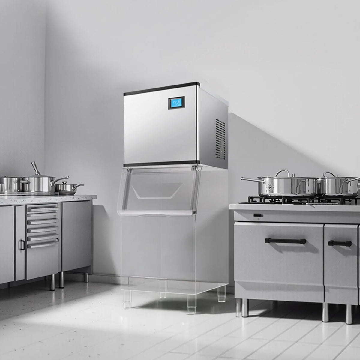 VEVOR komerciālais ledus ģenerators (galva) 136,1 kg/24 h ar pašattīrīšanās funkciju - ZEMLETES.LV