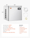 VEVOR komerciālais ledus pagatavotājs 360 lbs/dienā pašattīrīšanās ledus mašīna