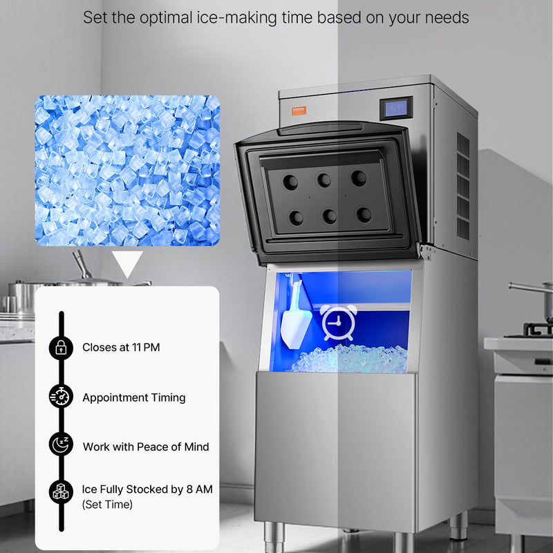 VEVOR komerciālais ledus ražotājs 181 kg/dienā pašattīroša mašīna