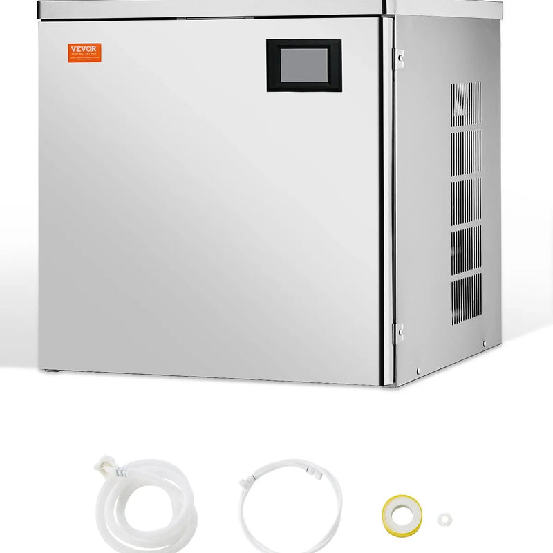 VEVOR komerciālā ledus ģeneratora galva 204 kg/24 h, 22 collu nerūsējošā tērauda industriālais ledus ģenerators ar pašattīrīšanās funkciju un plānotu ledus ražošanu, modulāra ledus kubiņu iekārta restorāniem un viesnīcām
