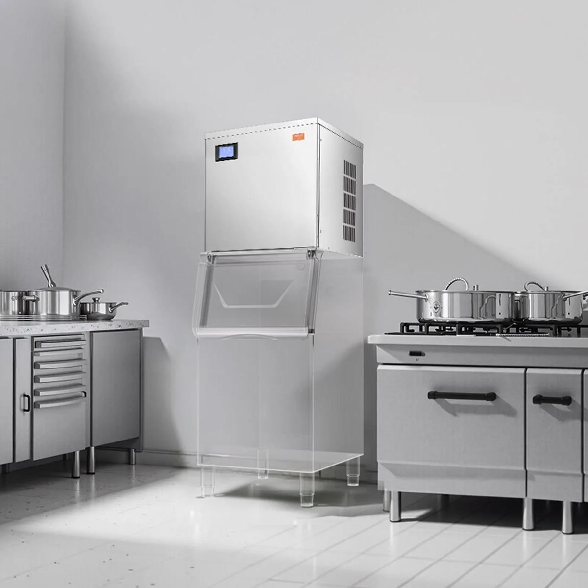VEVOR komerciālais ledus ģenerators (galva) 249,5 kg/dienā ar pašattīrīšanās funkciju - ZEMLETES.LV