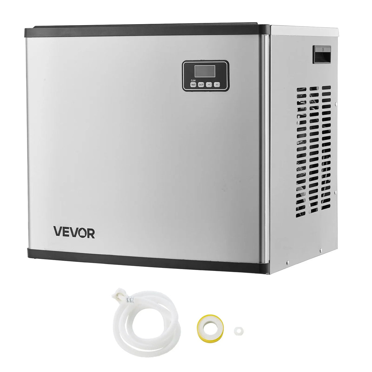 VEVOR komerciālā ledus ģeneratora galva 181,4 kg/24 h, nerūsējošā tērauda ledus iekārta ar pašattīrīšanās funkciju, plānotu ledus ražošanu un regulējamu ledus biezumu, piemērota restorāniem, bāriem, kafejnīcām un viesnīcām - ZEMLETES.LV