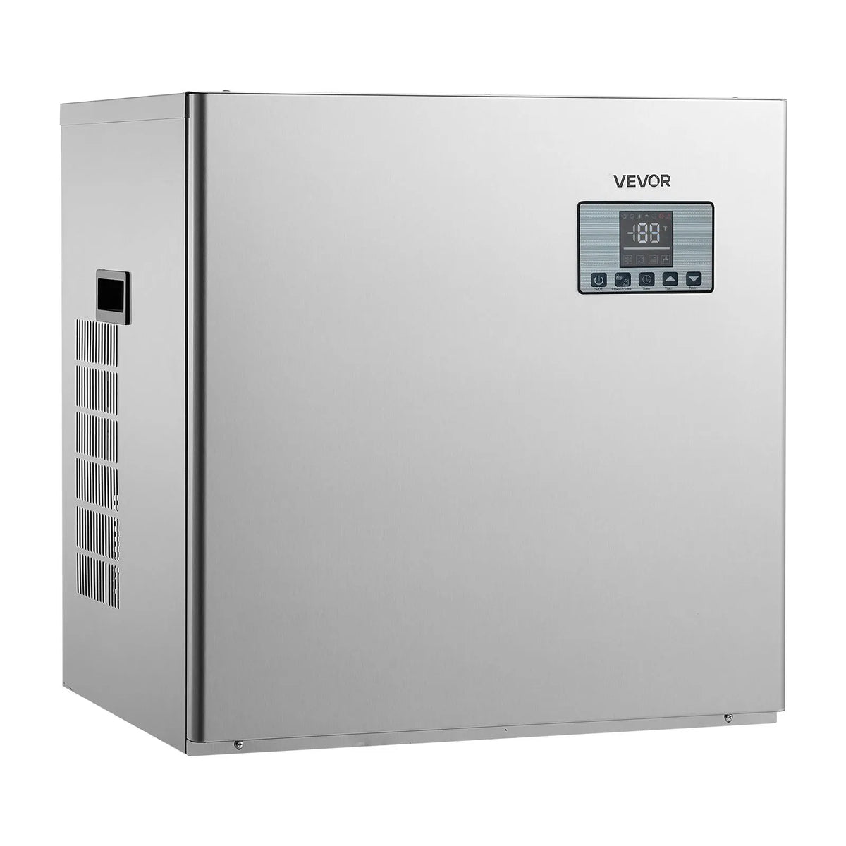 VEVOR komerciālais ledus ģenerators (galva) 250 kg/dienā no nerūsējošā tērauda ar programmējamu ledus ražošanu, pašattīrīšanos un regulējamu ledus biezumu, piemērots restorāniem, bāriem, kafejnīcām un viesnīcām - ZEMLETES.LV