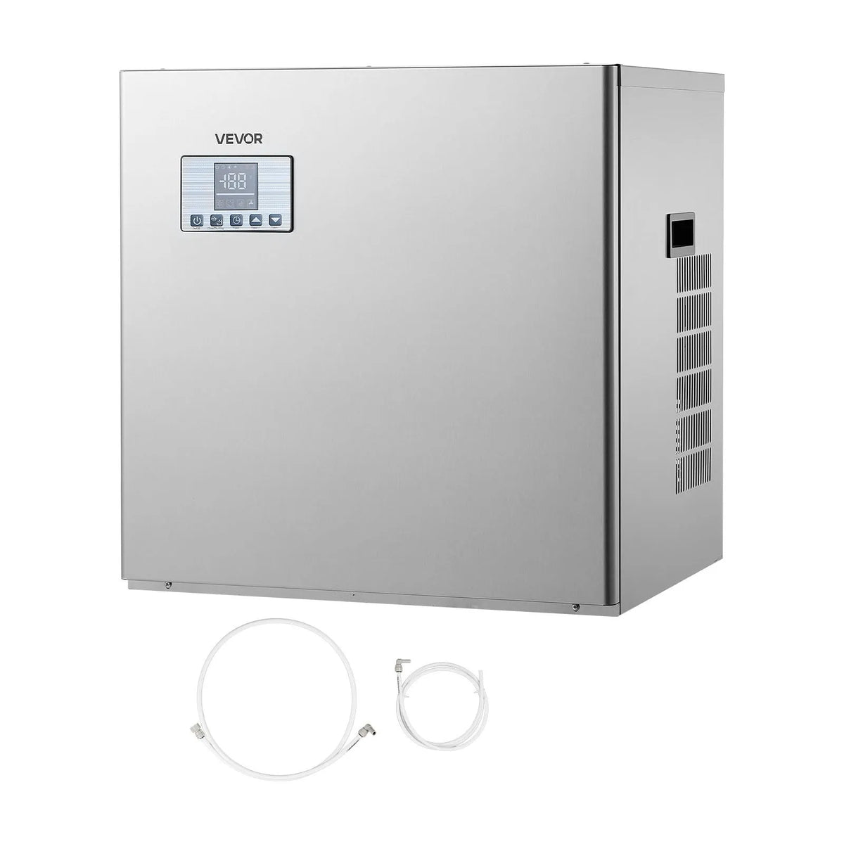 VEVOR komerciālais ledus ģenerators (galva) 250 kg/dienā no nerūsējošā tērauda ar programmējamu ledus ražošanu, pašattīrīšanos un regulējamu ledus biezumu, piemērots restorāniem, bāriem, kafejnīcām un viesnīcām - ZEMLETES.LV