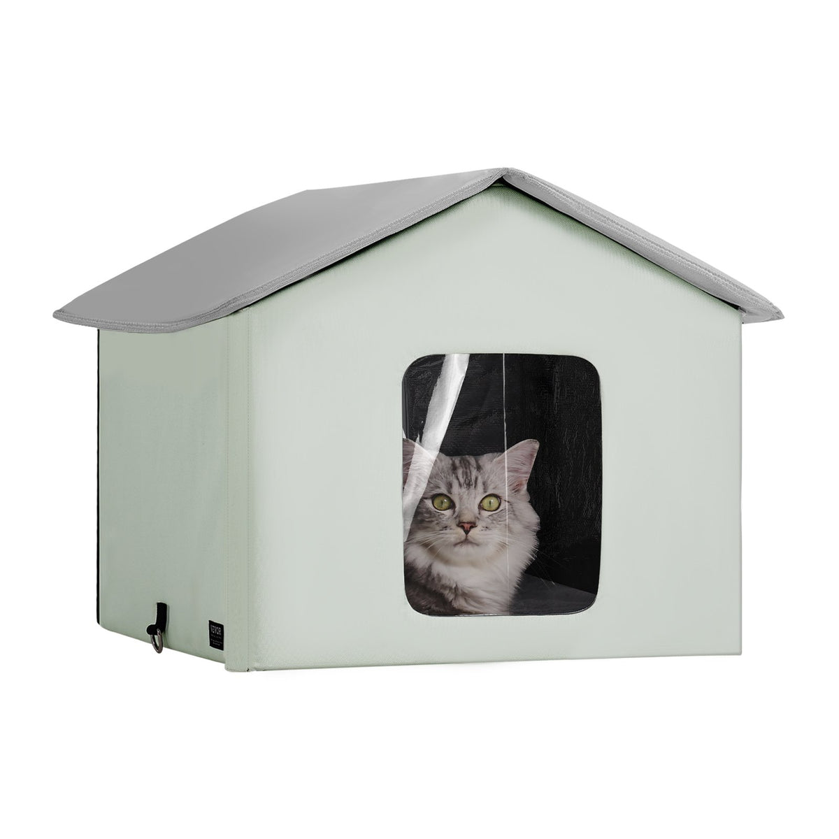 VEVOR Heated Foldable Cat House with Heating Pad, M (49 × 39 cm), Green