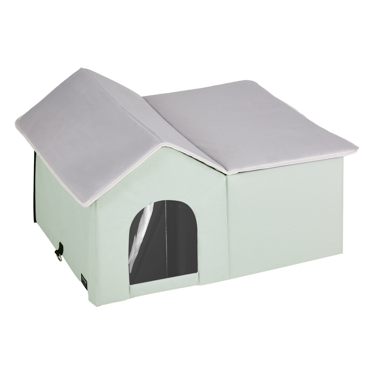 VEVOR Heated Foldable Cat House with Heating Pad, L (63 × 58 cm), Green