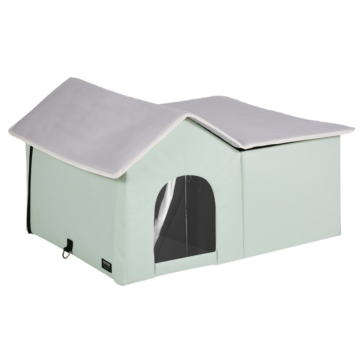 VEVOR Heated Foldable Cat House with Heating Pad, L (63 × 58 cm), Green