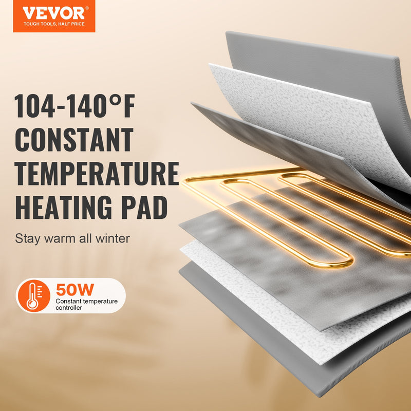 VEVOR saliekama apsildāma kaķu mājiņa ar sildpaliktni, zaļa, liela izmēra