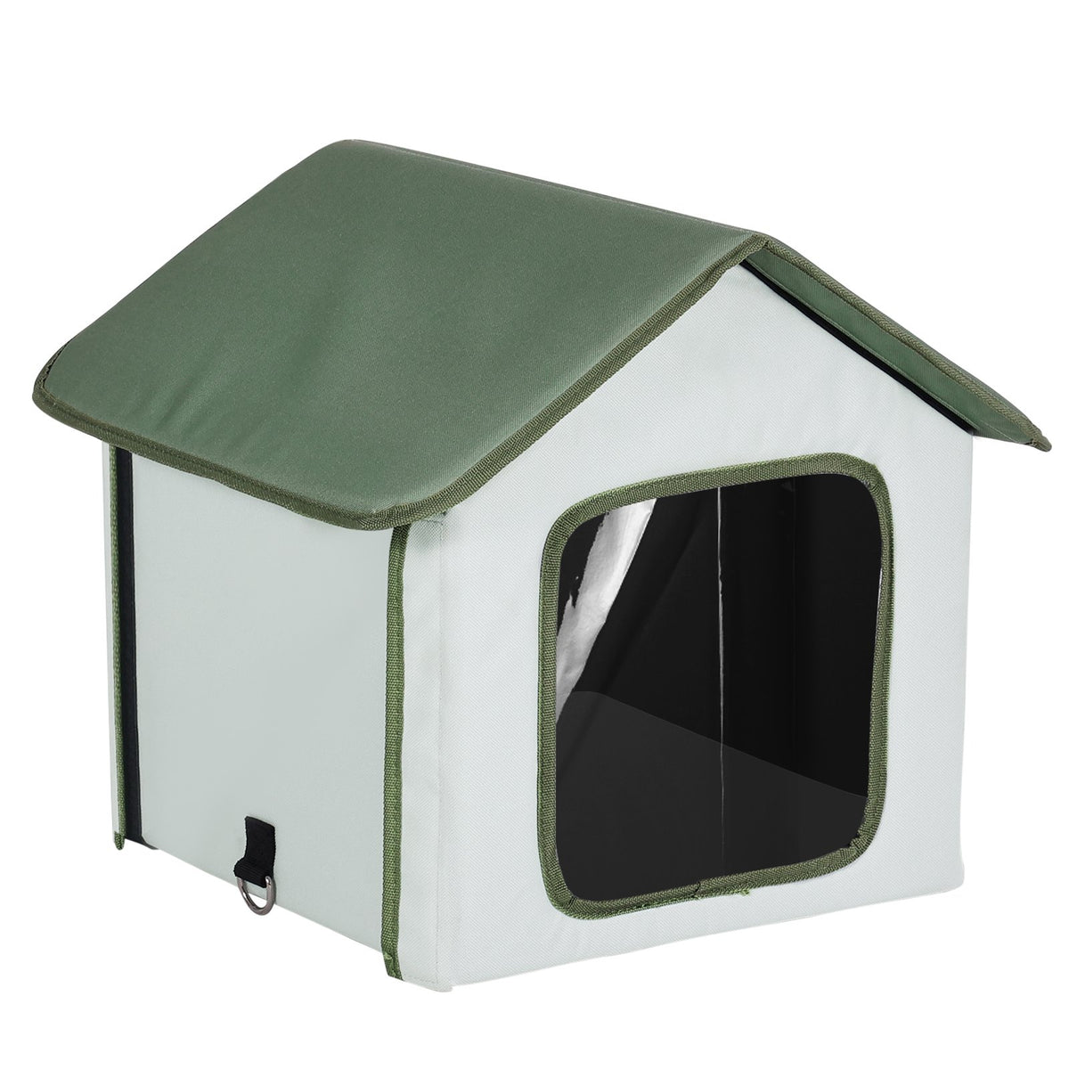 VEVOR Heated Outdoor Cat House with Heating Pad and Timer, S (35 × 30 cm), Green