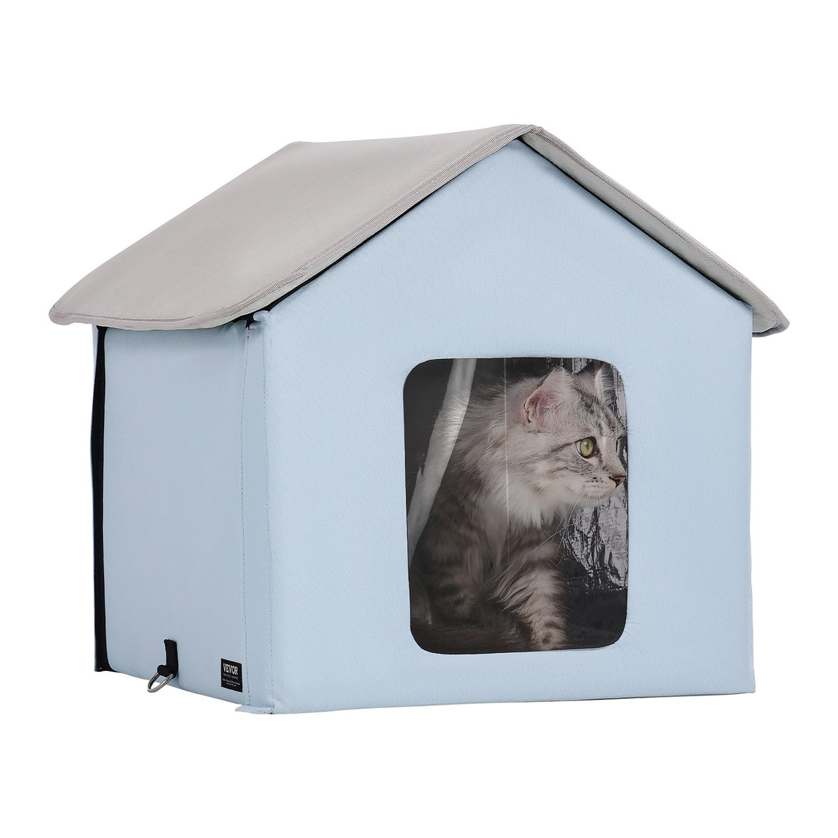 VEVOR Heated Foldable Cat House with Heating Pad, S (49 × 39 cm), Blue