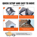 VEVOR saliekama apsildāma kaķu mājiņa ar sildpaliktni, zila, maza izmēra