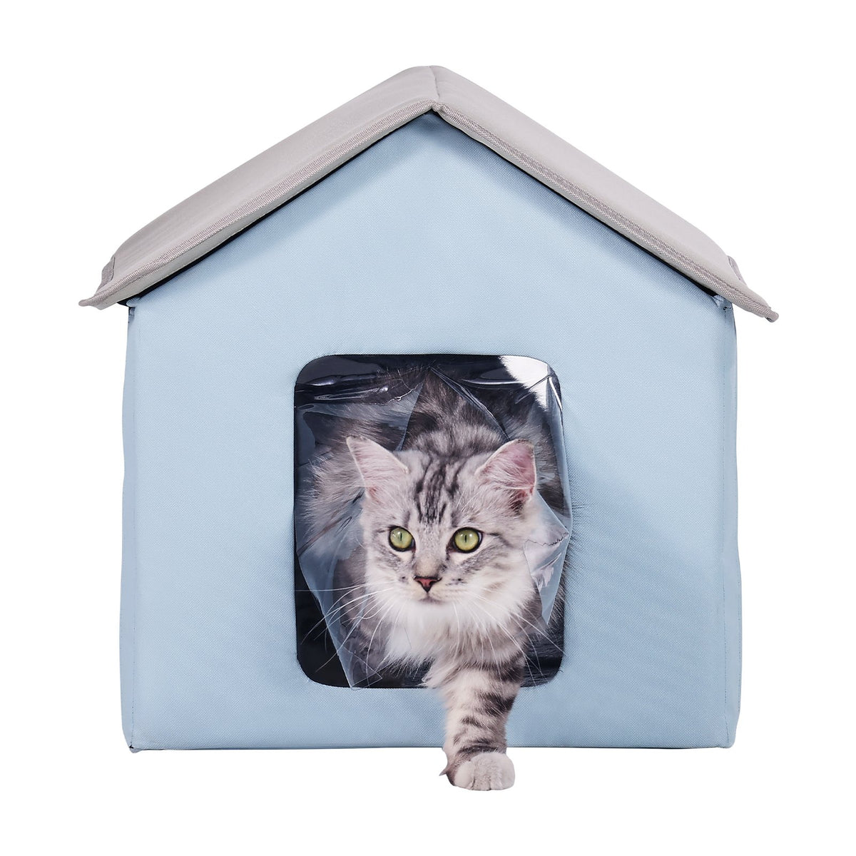 VEVOR Heated Foldable Cat House with Heating Pad, S (49 × 39 cm), Blue