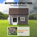 VEVOR Āra kaķu māja, laikapstākļu izturīga, patversme vairākiem kaķiem, āra koka kaķu māja ar lielām sānu durvīm, PVC durvju aizkariem, atveramu jumtu, caurspīdīgu logu, 56 cm (G) x 76 cm (P) x 66 cm (A)