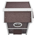 VEVOR Divstāvu āra koka māja kaķiem ar jumtu un durvju aizkariem